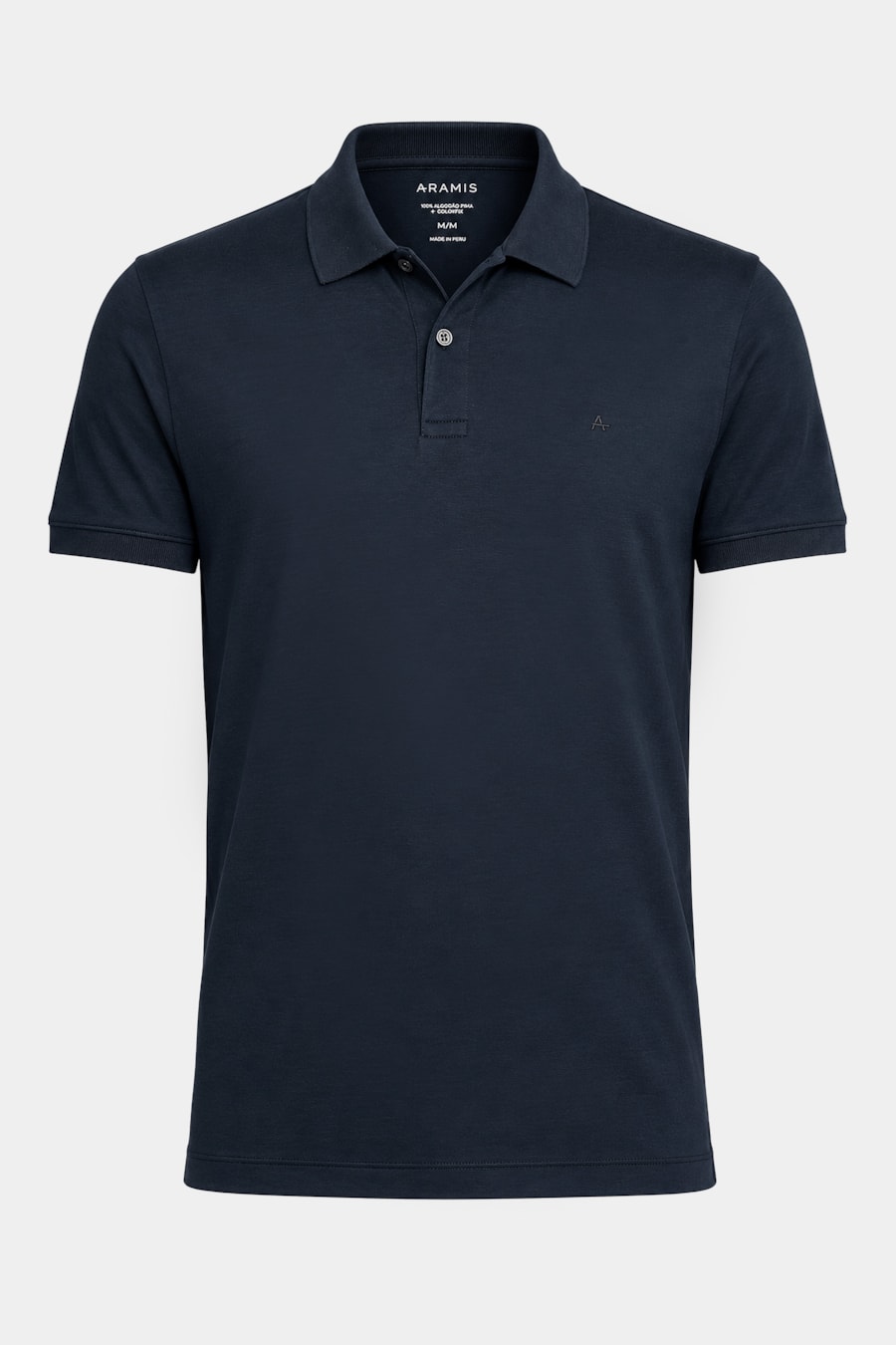 Polo Manga Curta Interlock Pima Navy