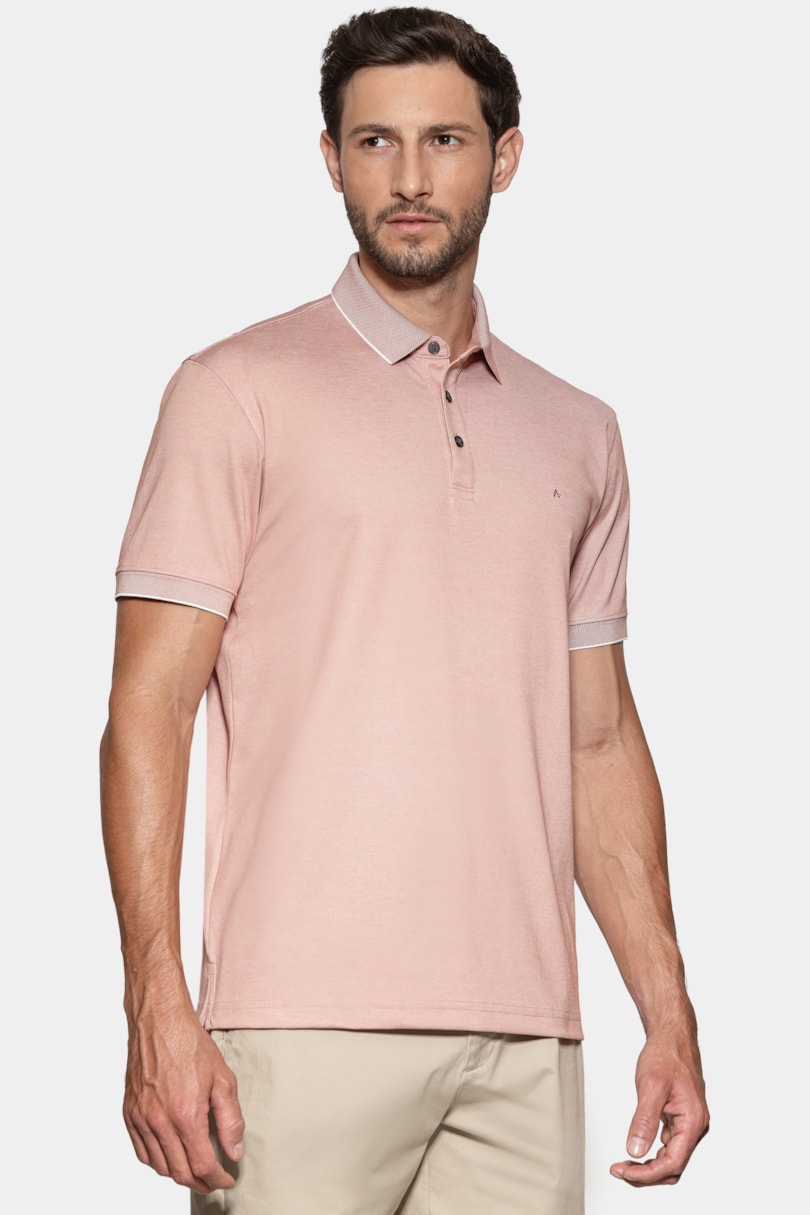 Polo Manga Curta Interlock Tech Terracota