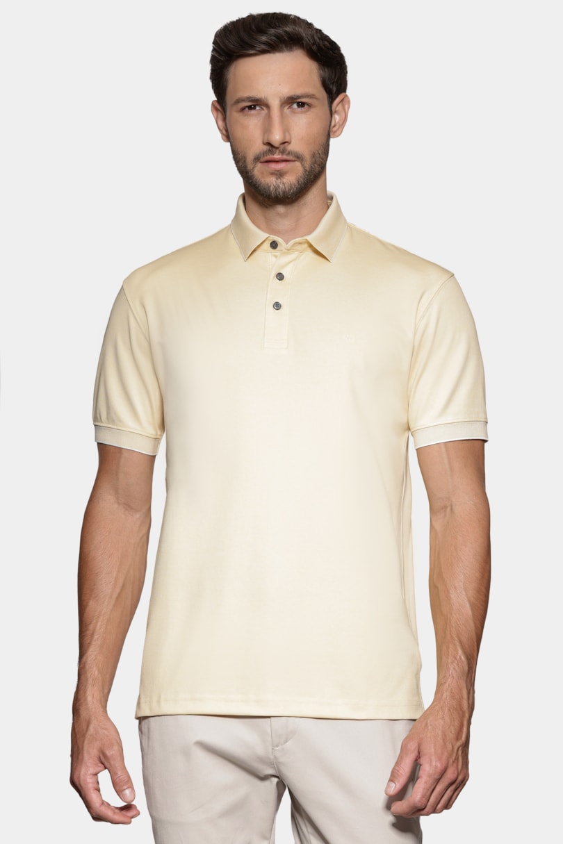 Polo Manga Curta Interlock Tech Vanilla