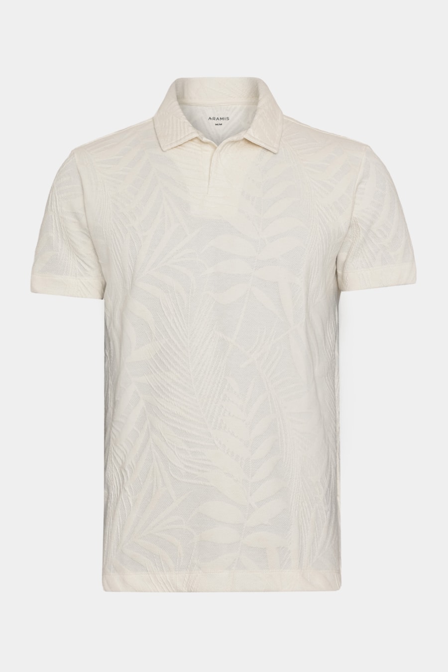 Polo Manga Curta Jacquard Folhagens Off White — foto 5 de 5