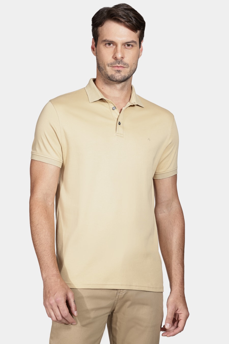 Polo Manga Curta Liquid Cotton Amarelo Dente Leão — foto 1 de 4