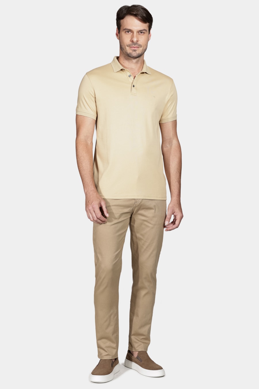 Polo Manga Curta Liquid Cotton Amarelo Dente Leão — foto 2 de 4