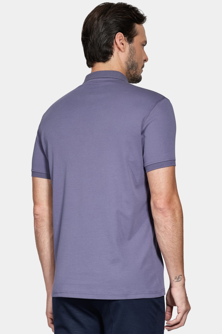 Polo Manga Curta Liquid Cotton Azul Indigo — foto 4 de 5