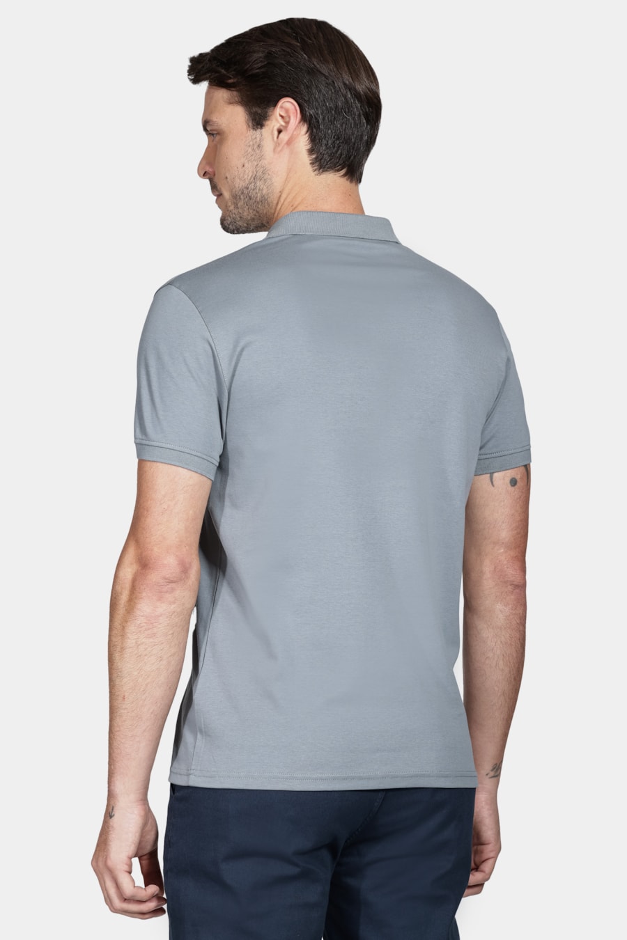 Polo Manga Curta Liquid Cotton Azul Indigo — foto 4 de 4