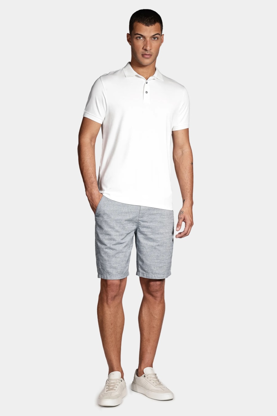 Polo Manga Curta Liquid Cotton Branco — foto 2 de 5