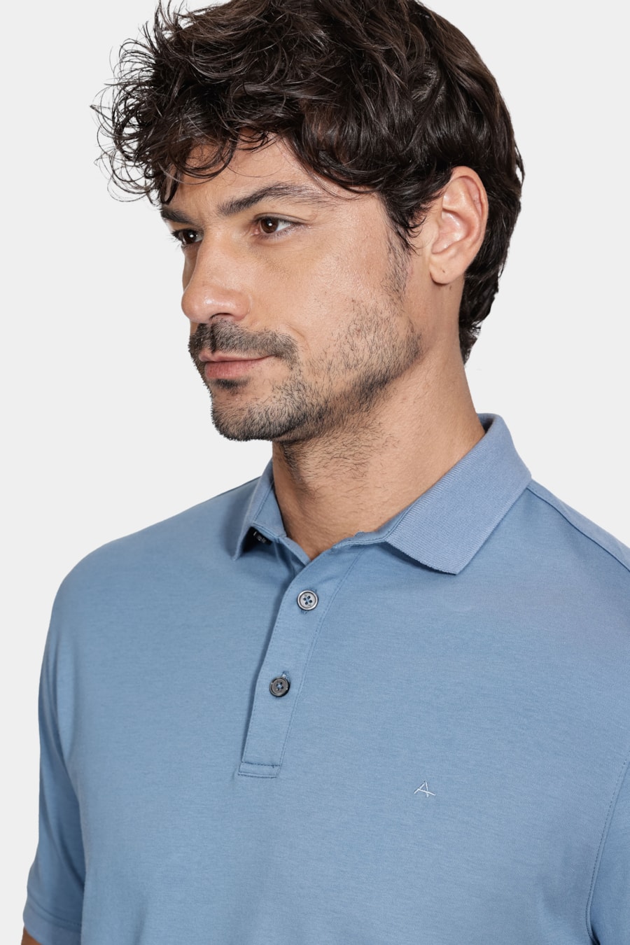 Polo Manga Curta Liquid Cotton Indigo — foto 3 de 5