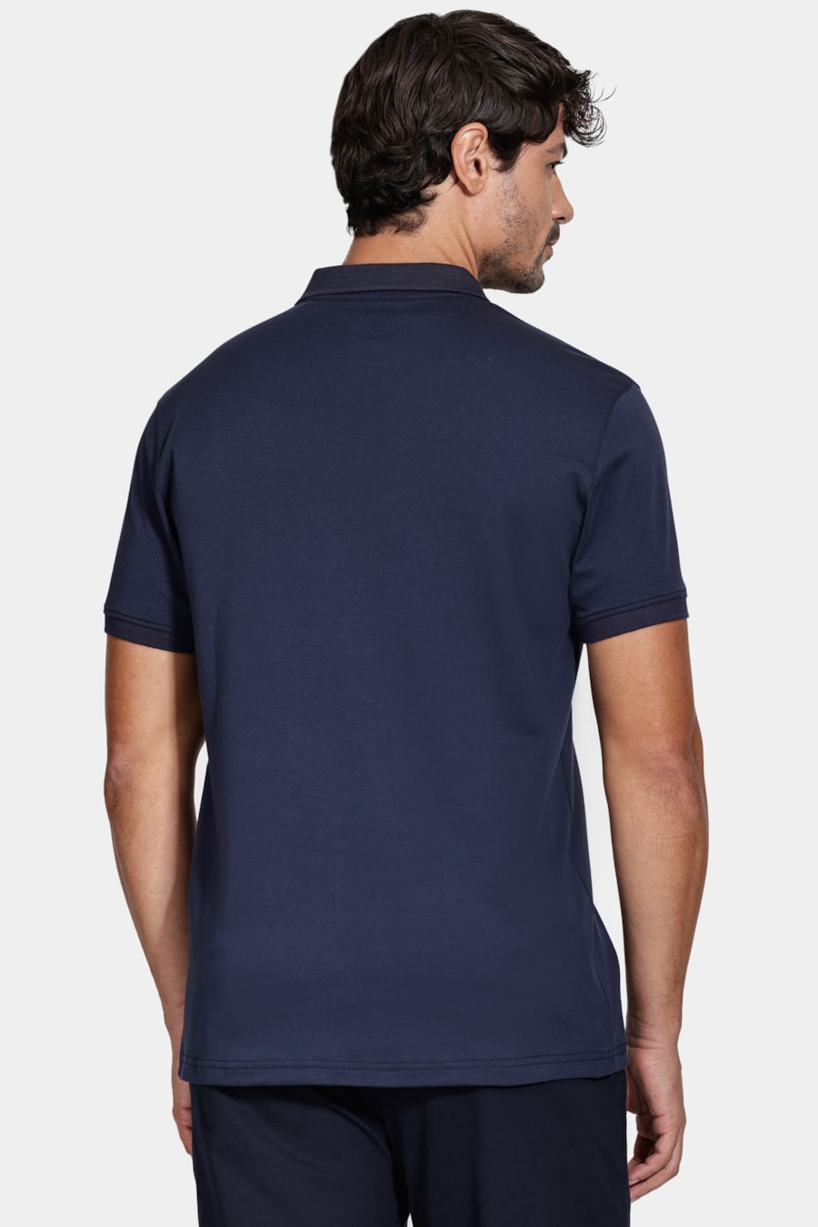Polo Manga Curta Liquid Cotton Navy — foto 4 de 5