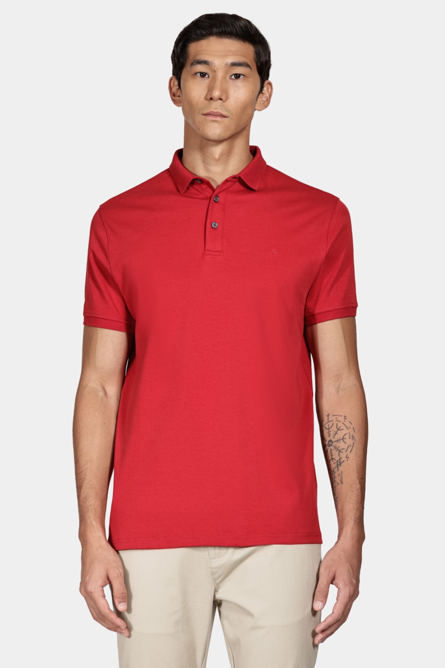 Polo Manga Curta Liquid Cotton Vermelho Carmim — foto 1 de 5
