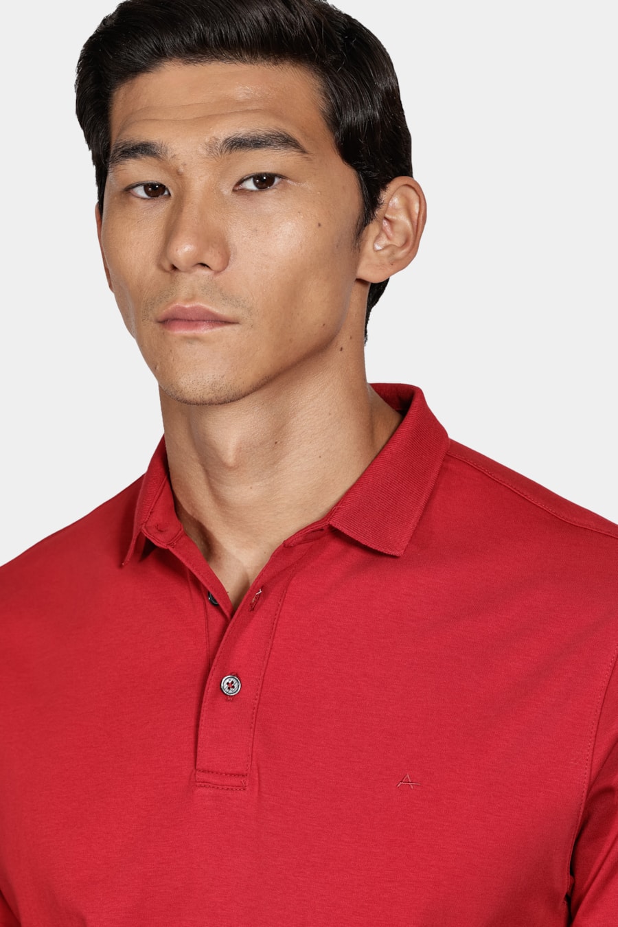 Polo Manga Curta Liquid Cotton Vermelho Carmim — foto 3 de 5
