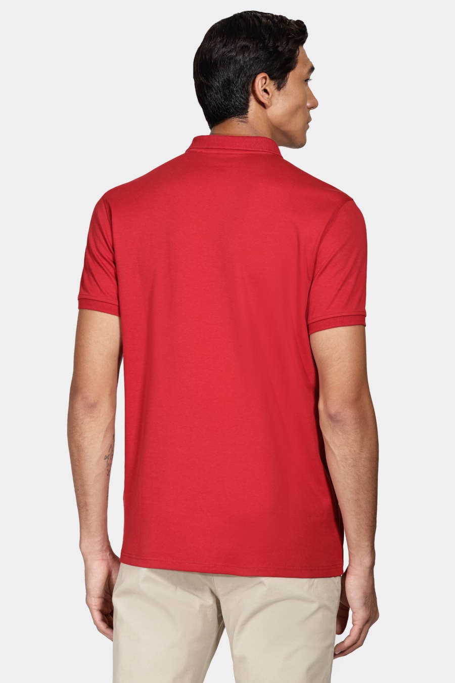 Polo Manga Curta Liquid Cotton Vermelho Carmim — foto 4 de 5