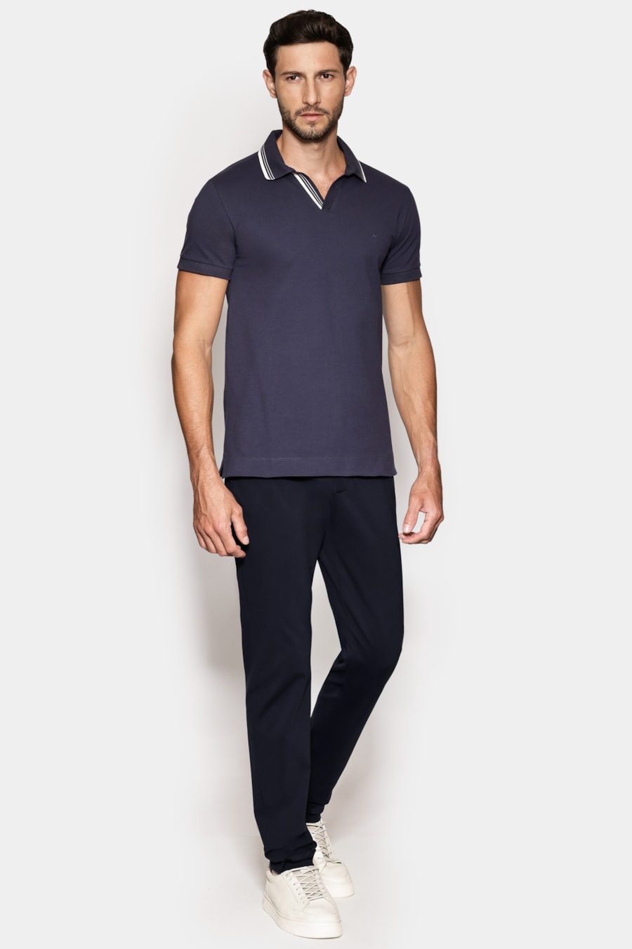 Polo Manga Curta Listras Navy Navy — foto 2 de 6