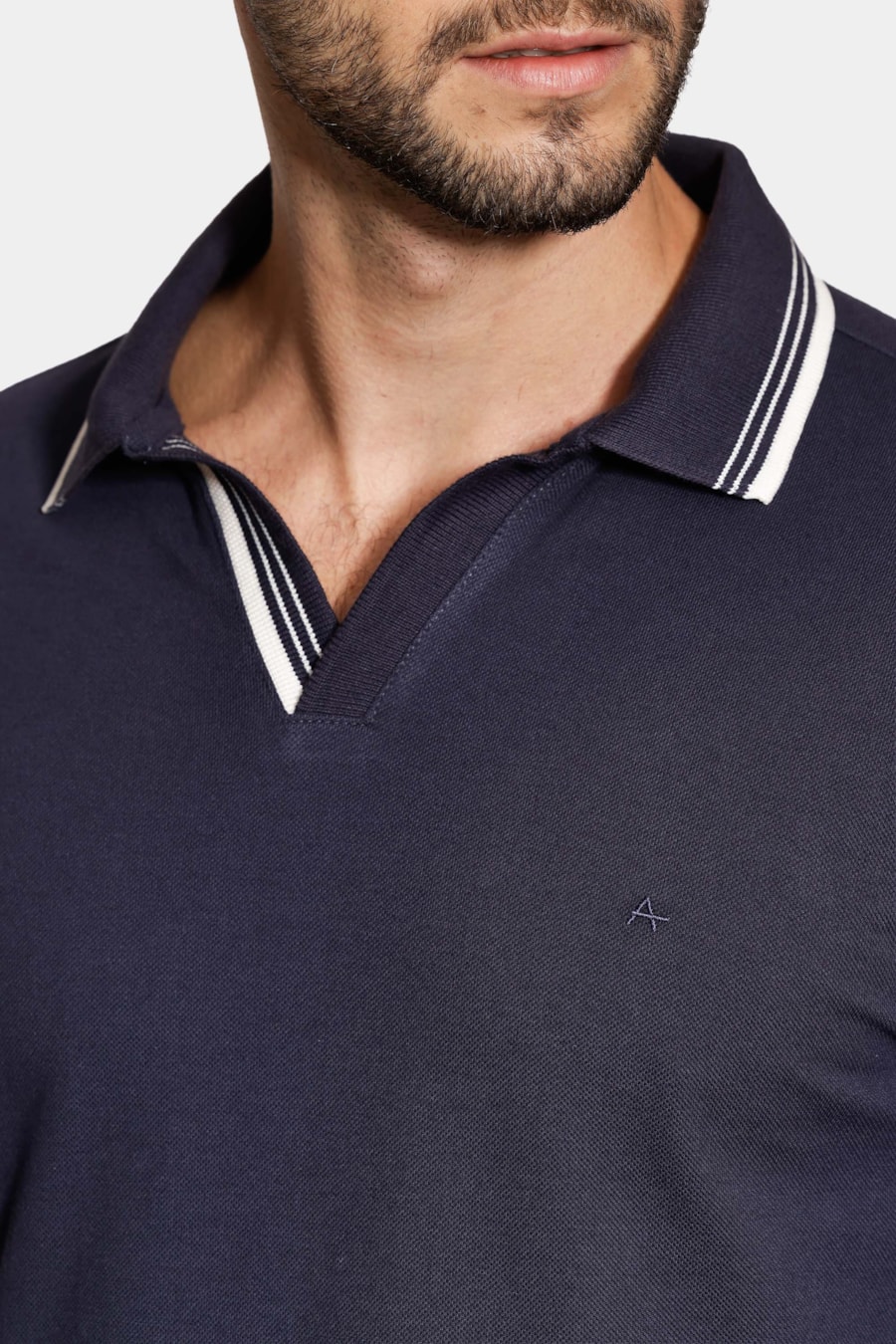 Polo Manga Curta Listras Navy Navy — foto 3 de 6