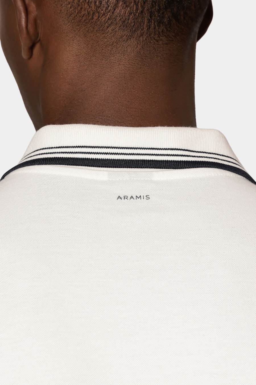 Polo Manga Curta Listras Navy Off White — foto 4 de 7