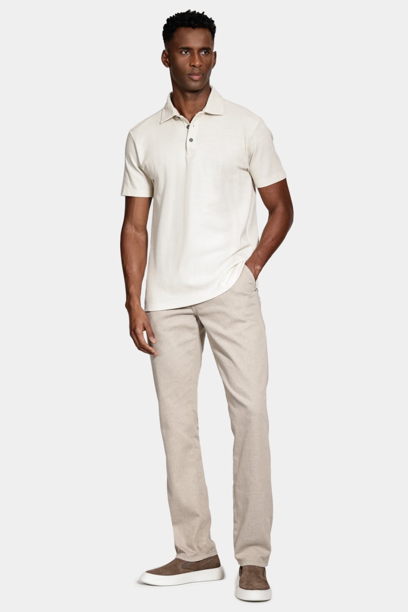 Polo Manga Curta Malha Belmont Marfim 116