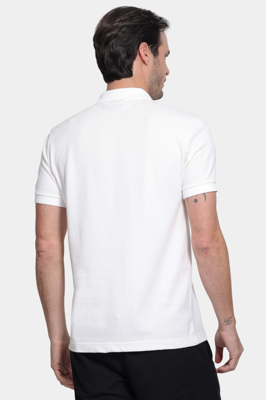 Polo Manga Curta Malha Favo Off White — foto 4 de 5