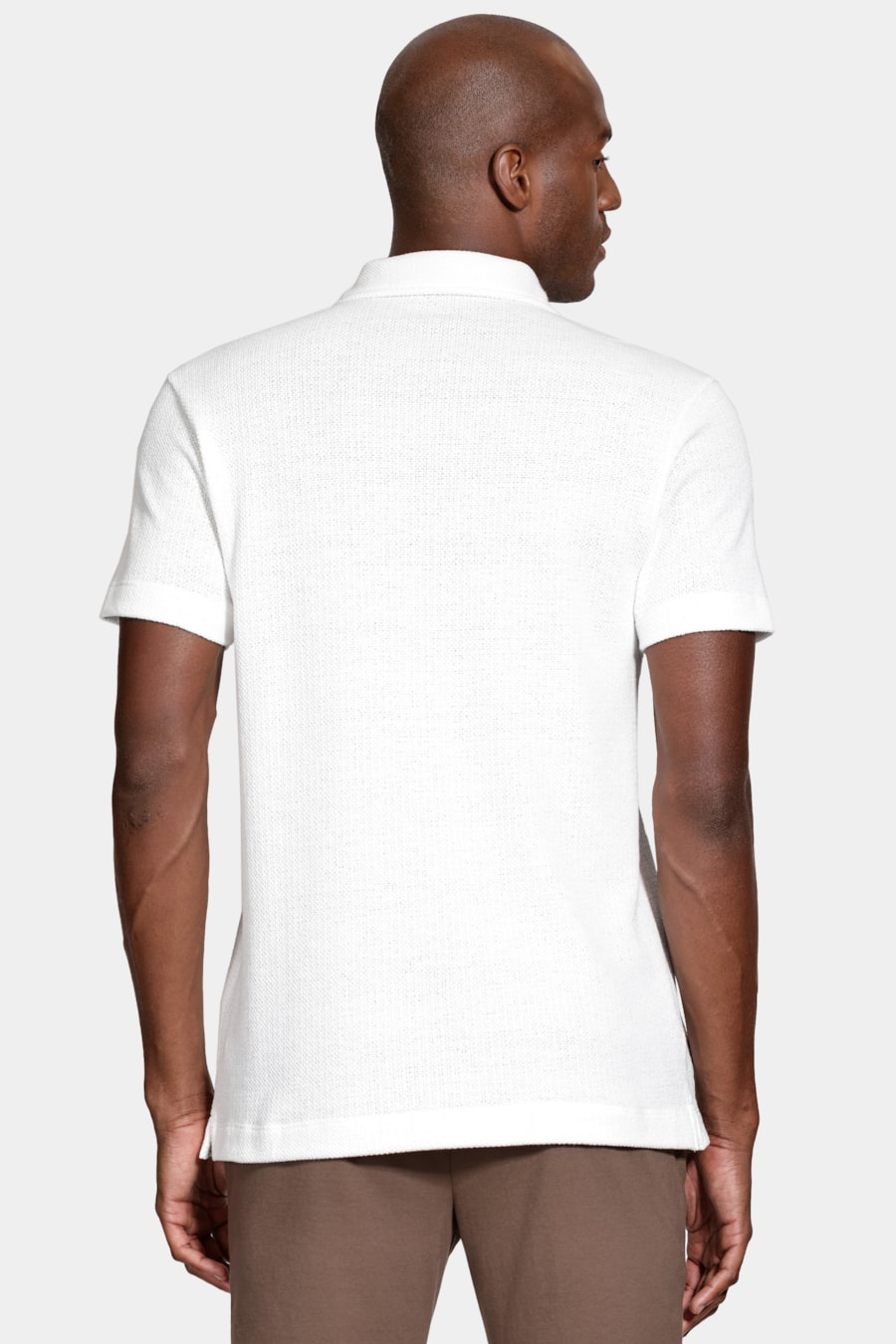 Polo Manga Curta Malha Heritage Off White — foto 4 de 5