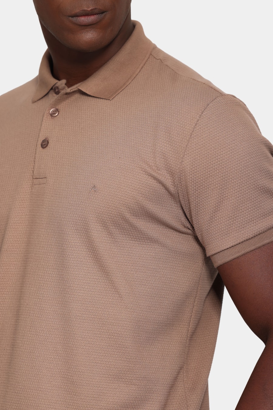 Polo Manga Curta Malha Honey Caqui Mascavo 114 — foto 3 de 6