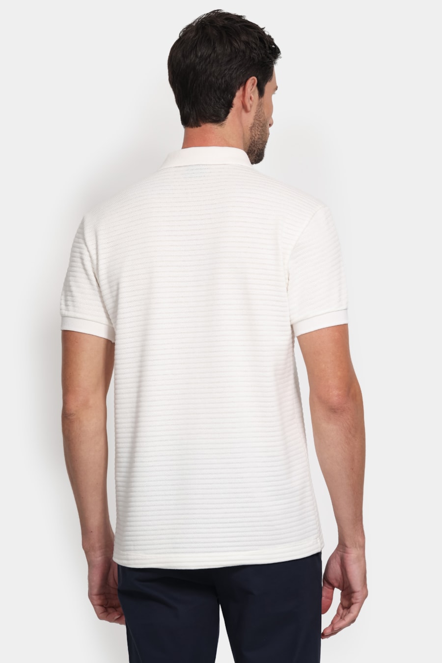 Polo Manga Curta Malha Munique Off White — foto 4 de 6