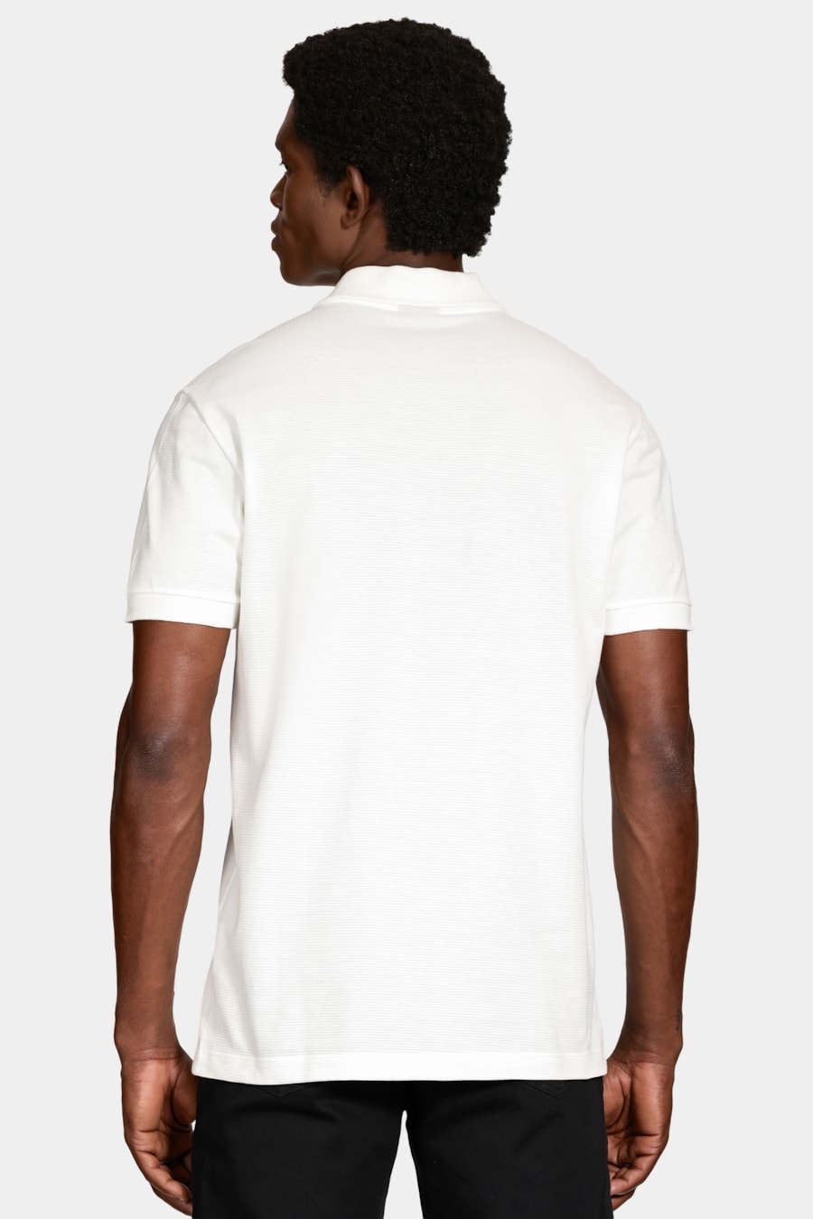 Polo Manga Curta Malha Quadrile Off White — foto 4 de 5