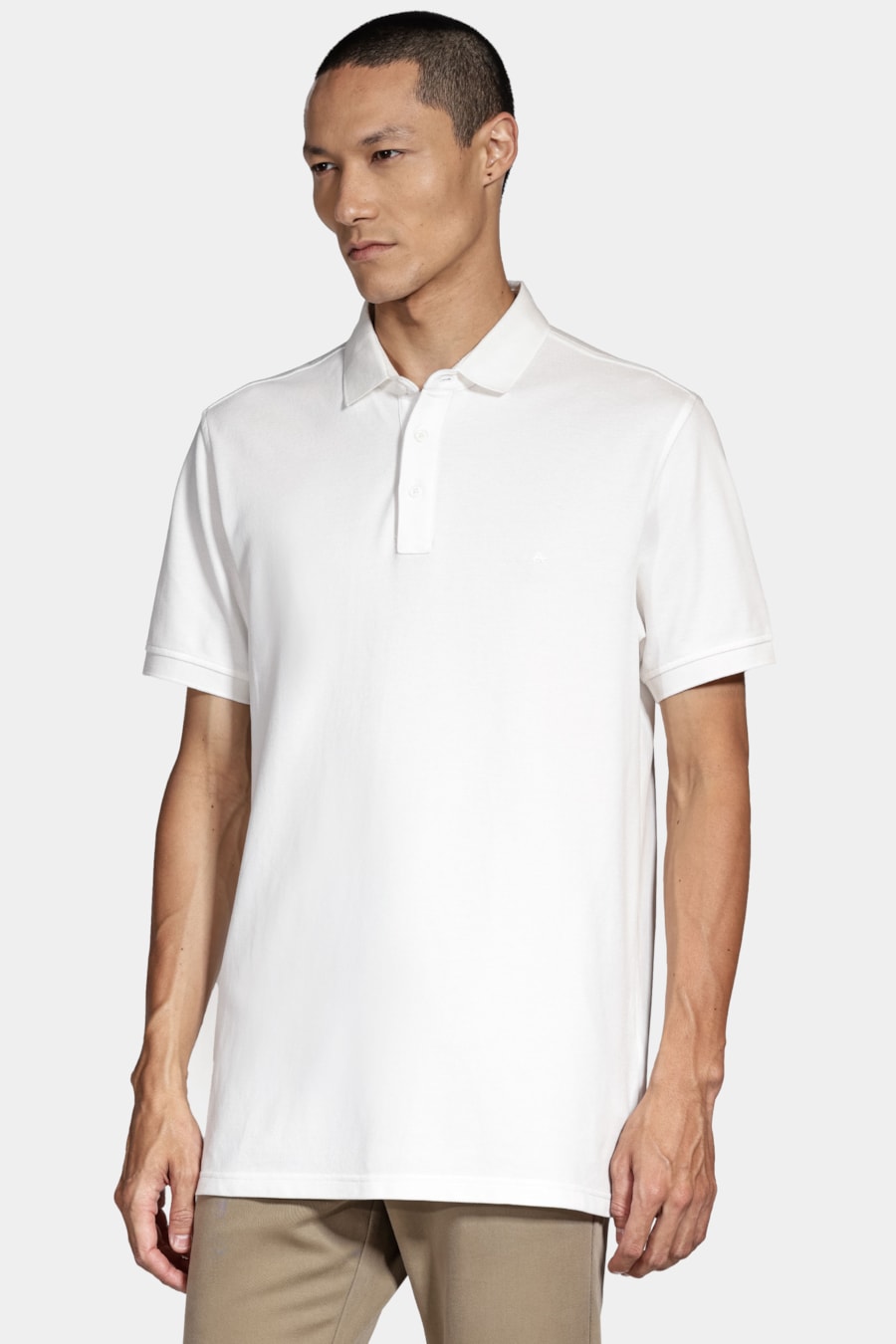 Polo Manga Curta Piquet Algodão Off White — foto 1 de 5