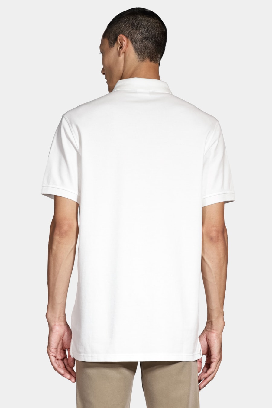 Polo Manga Curta Piquet Algodão Off White — foto 4 de 5