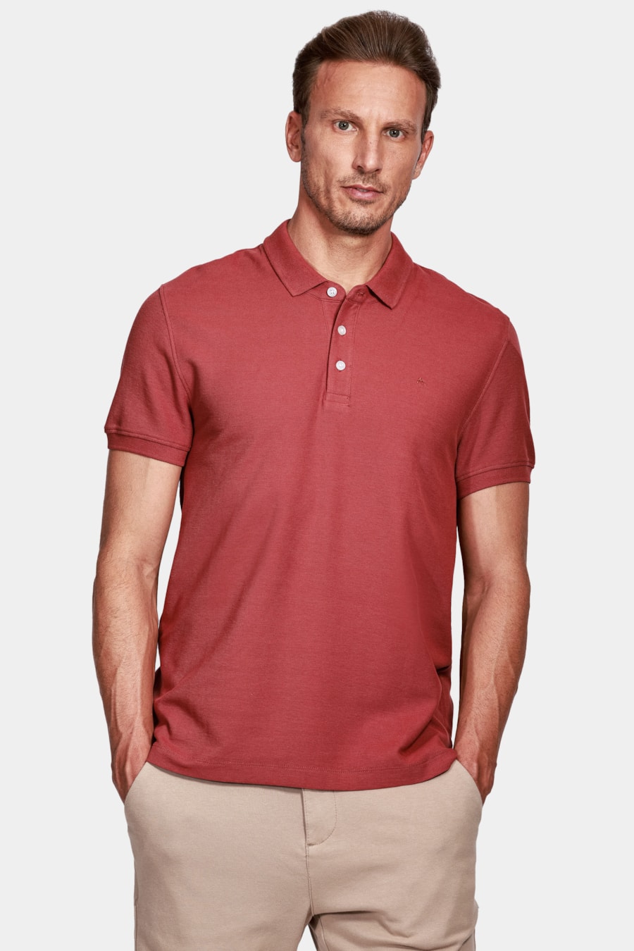 Polo Manga Curta Piquet Básica Vermelho Maca — foto 1 de 4