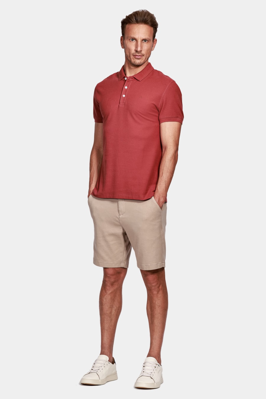 Polo Manga Curta Piquet Básica Vermelho Maca — foto 2 de 4