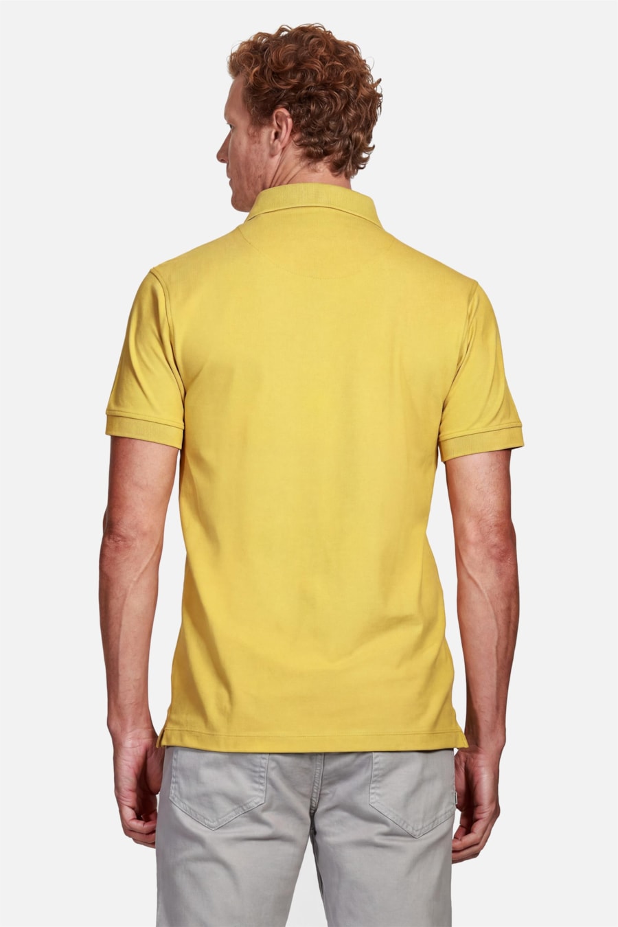 Polo Manga Curta Piquet Color Fix Amarelo Mostarda — foto 4 de 4