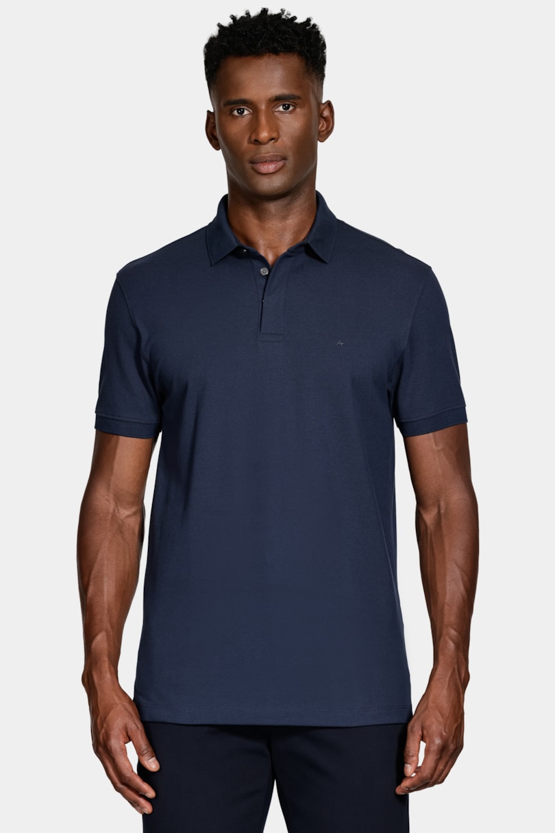 Polo Manga Curta Piquet Color Fix Navy