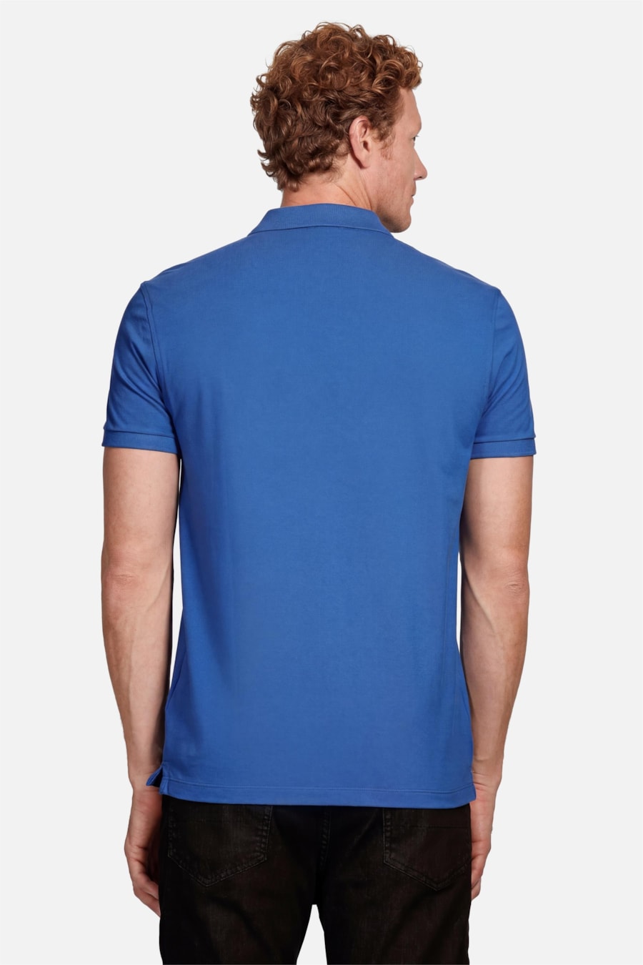 Polo Manga Curta Piquet Com Zíper Azul Royal — foto 4 de 5