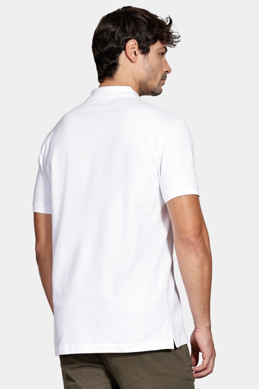 Polo Manga Curta Piquet Com Zíper Branco — foto 4 de 6
