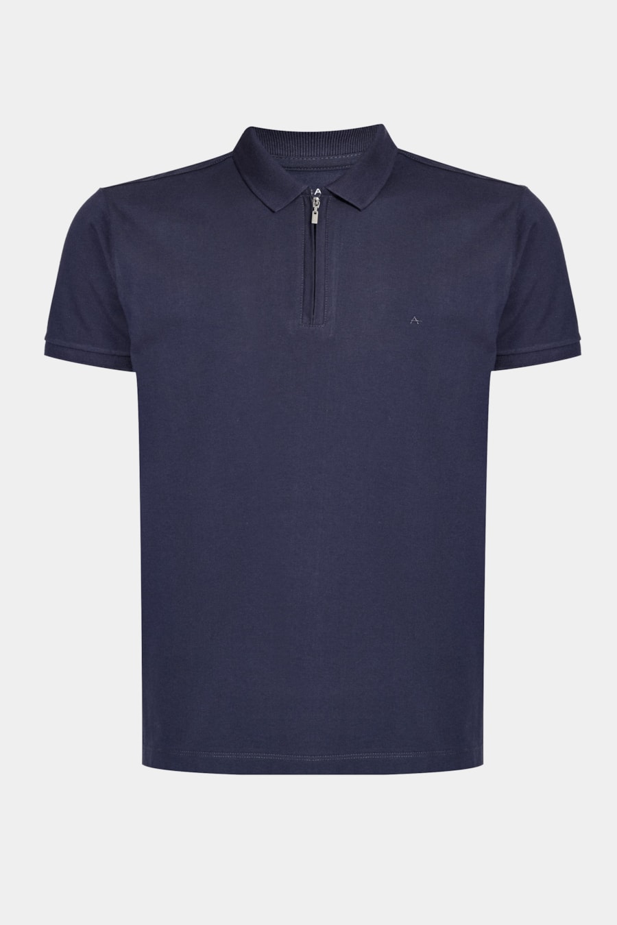 Polo Manga Curta Piquet Com Zíper Navy — foto 5 de 5