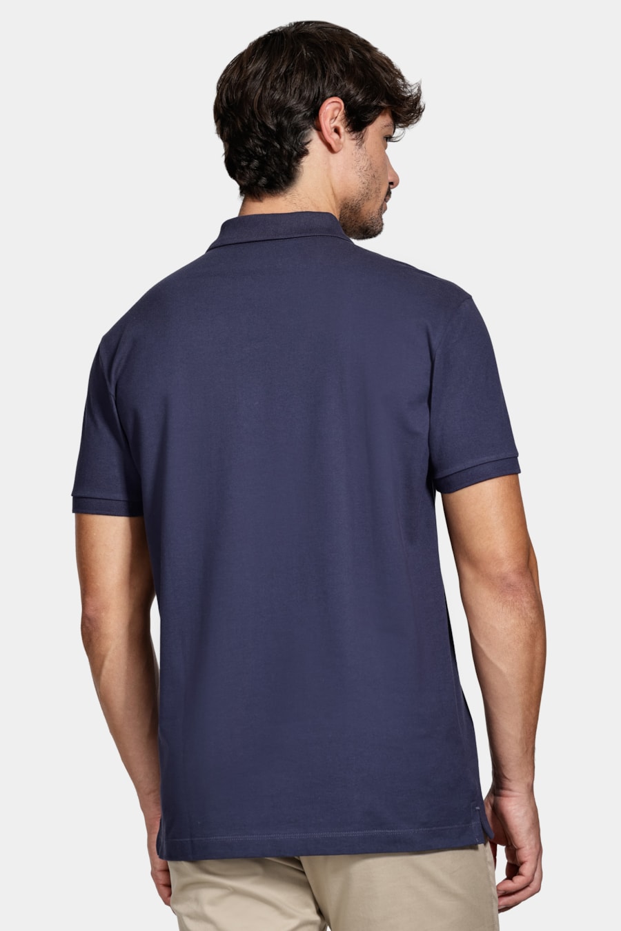 Polo Manga Curta Piquet Com Zíper Navy — foto 4 de 5