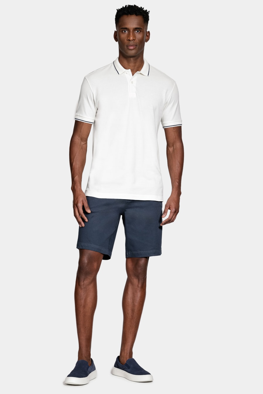 Polo Manga Curta Piquet Duplo Off White — foto 2 de 5