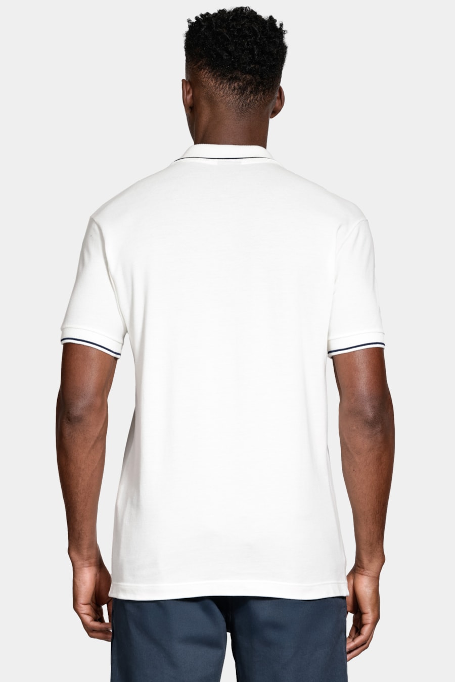 Polo Manga Curta Piquet Duplo Off White — foto 4 de 5