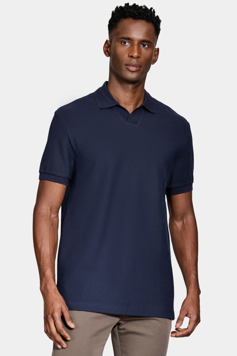 Polo Manga Curta Piquet Favo Navy — foto 1 de 5