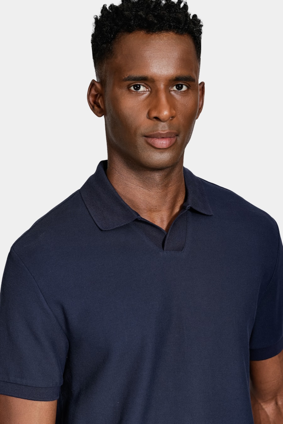 Polo Manga Curta Piquet Favo Navy — foto 3 de 5