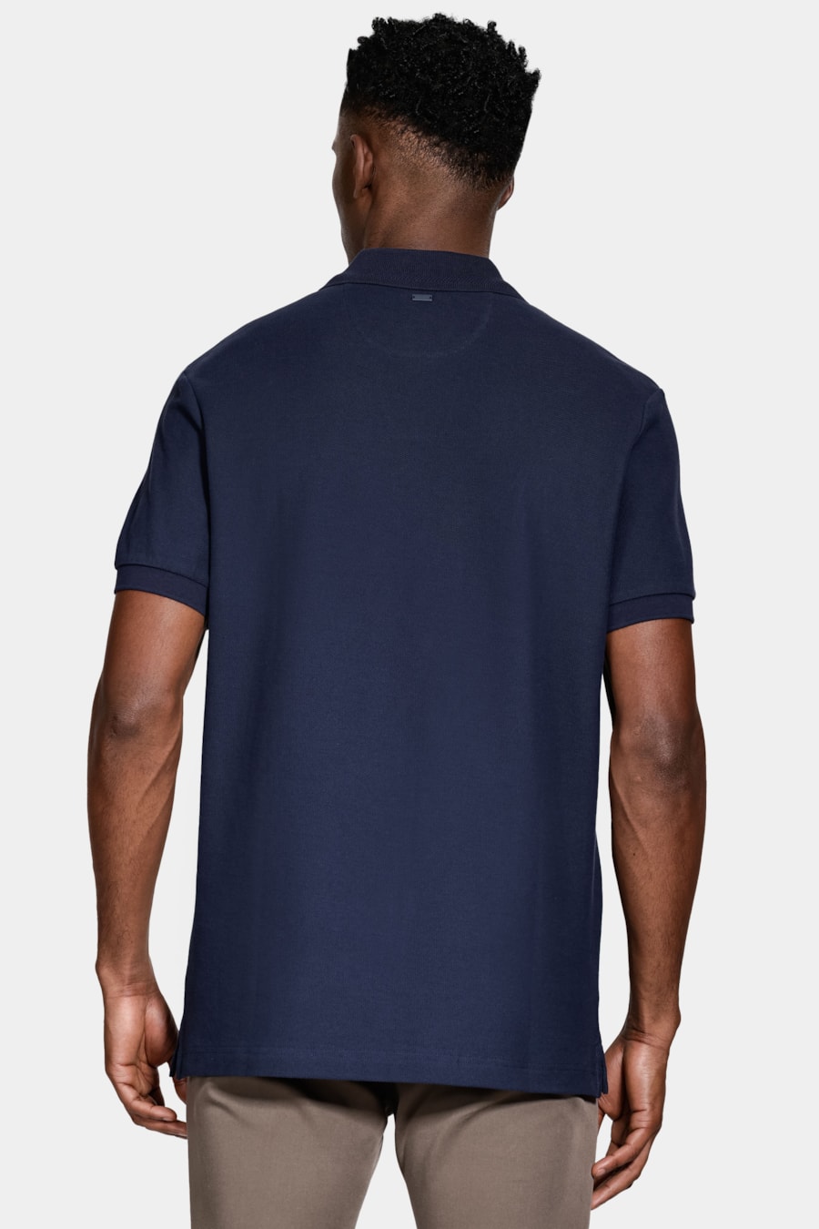 Polo Manga Curta Piquet Favo Navy — foto 4 de 5