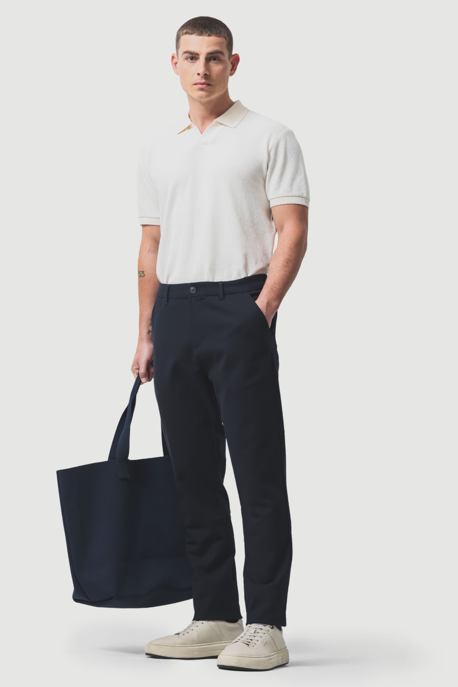 Polo Manga Curta Piquet Favo Off White — foto 2 de 6