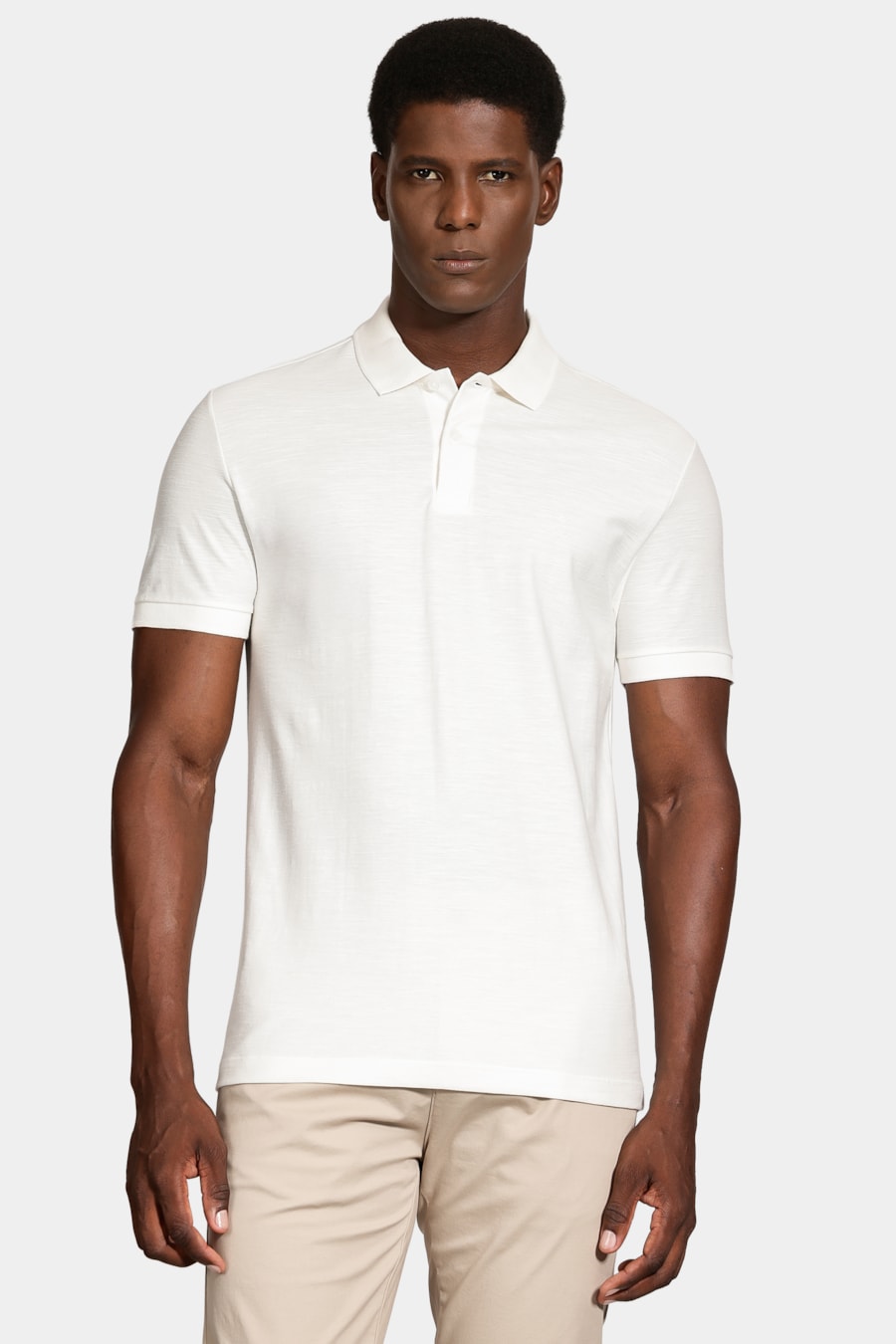 Polo Manga Curta Piquet Flame Off White — foto 1 de 5
