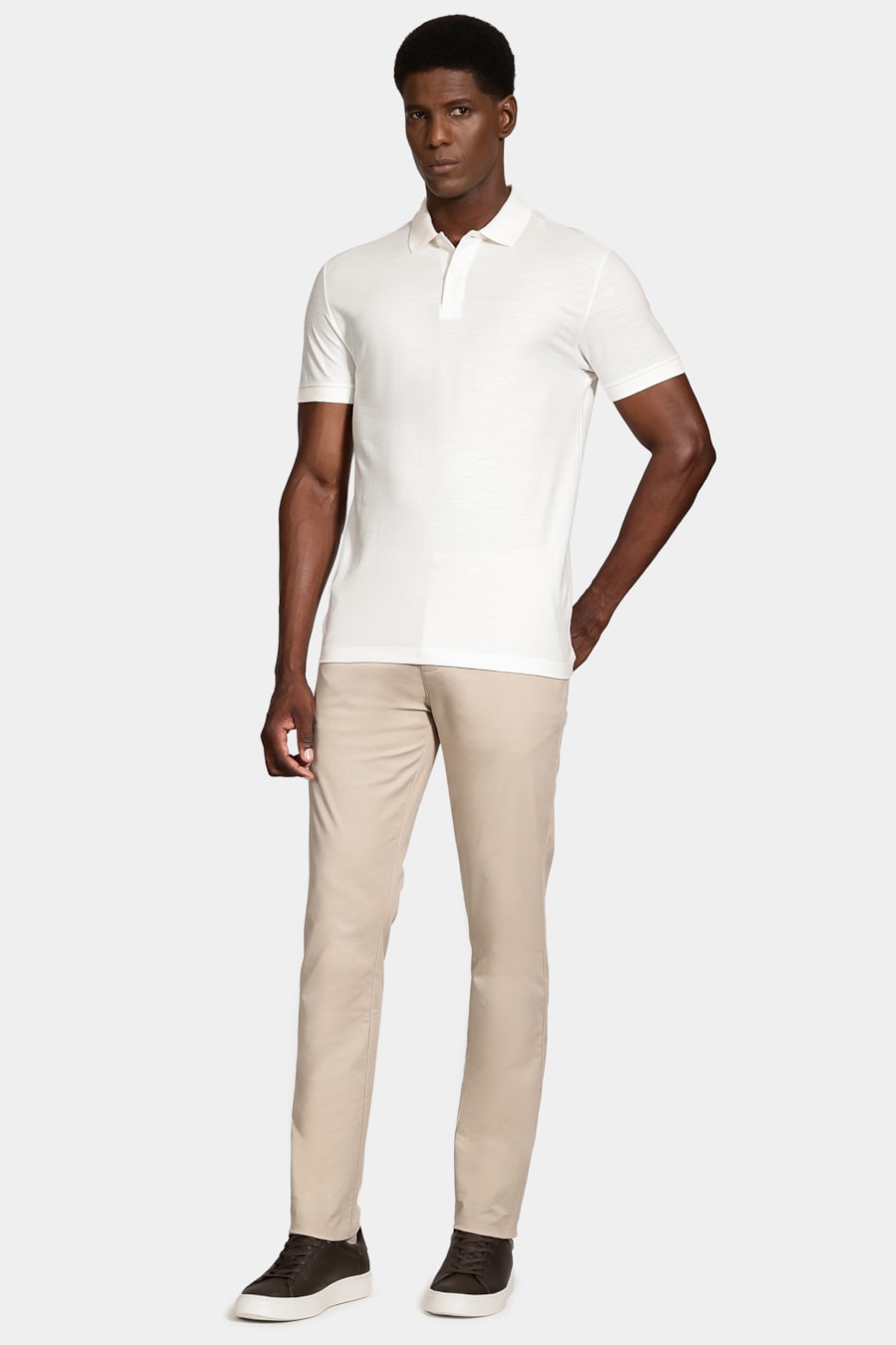 Polo Manga Curta Piquet Flame Off White — foto 2 de 5