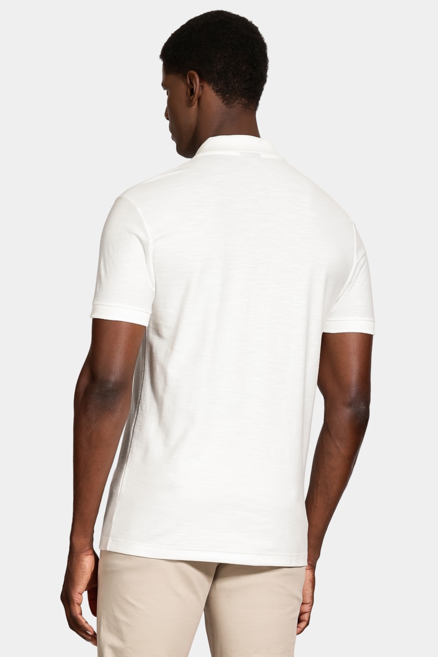 Polo Manga Curta Piquet Flame Off White — foto 4 de 5