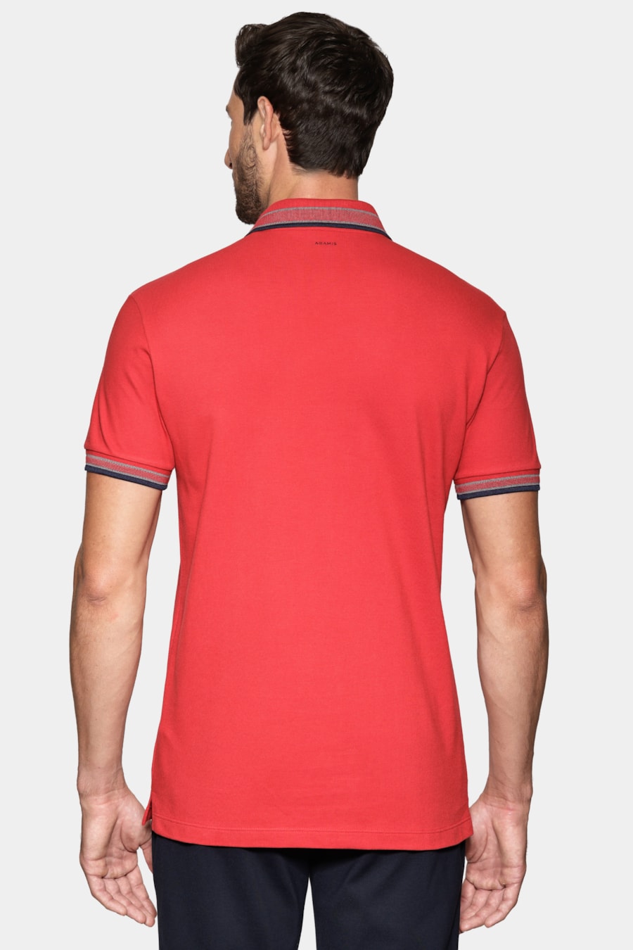 Polo Manga Curta Piquet Gola Com Frisos Vermelho — foto 6 de 7