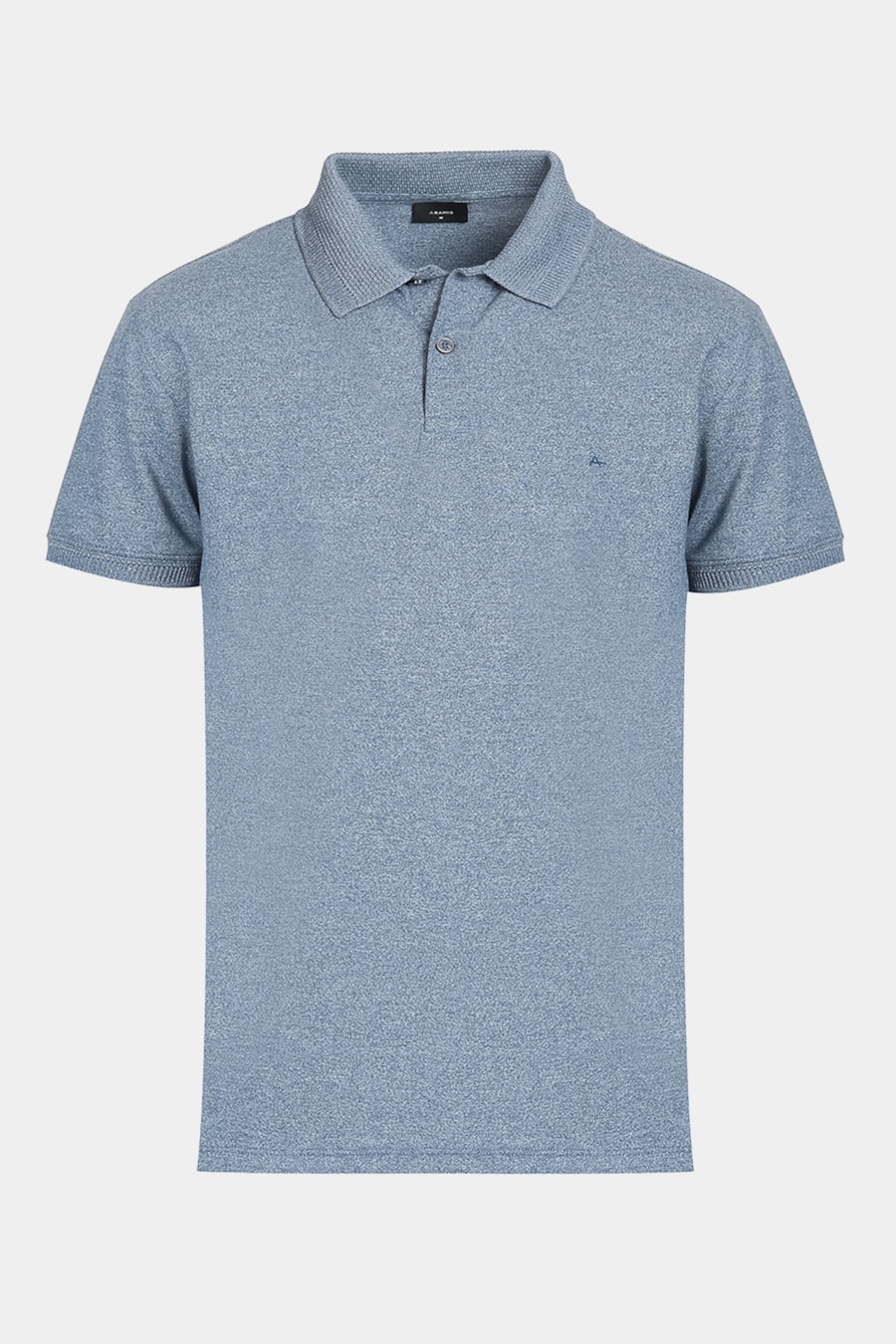 Polo Manga Curta Piquet Gola Jacquard Azul Alumínio — foto 5 de 5
