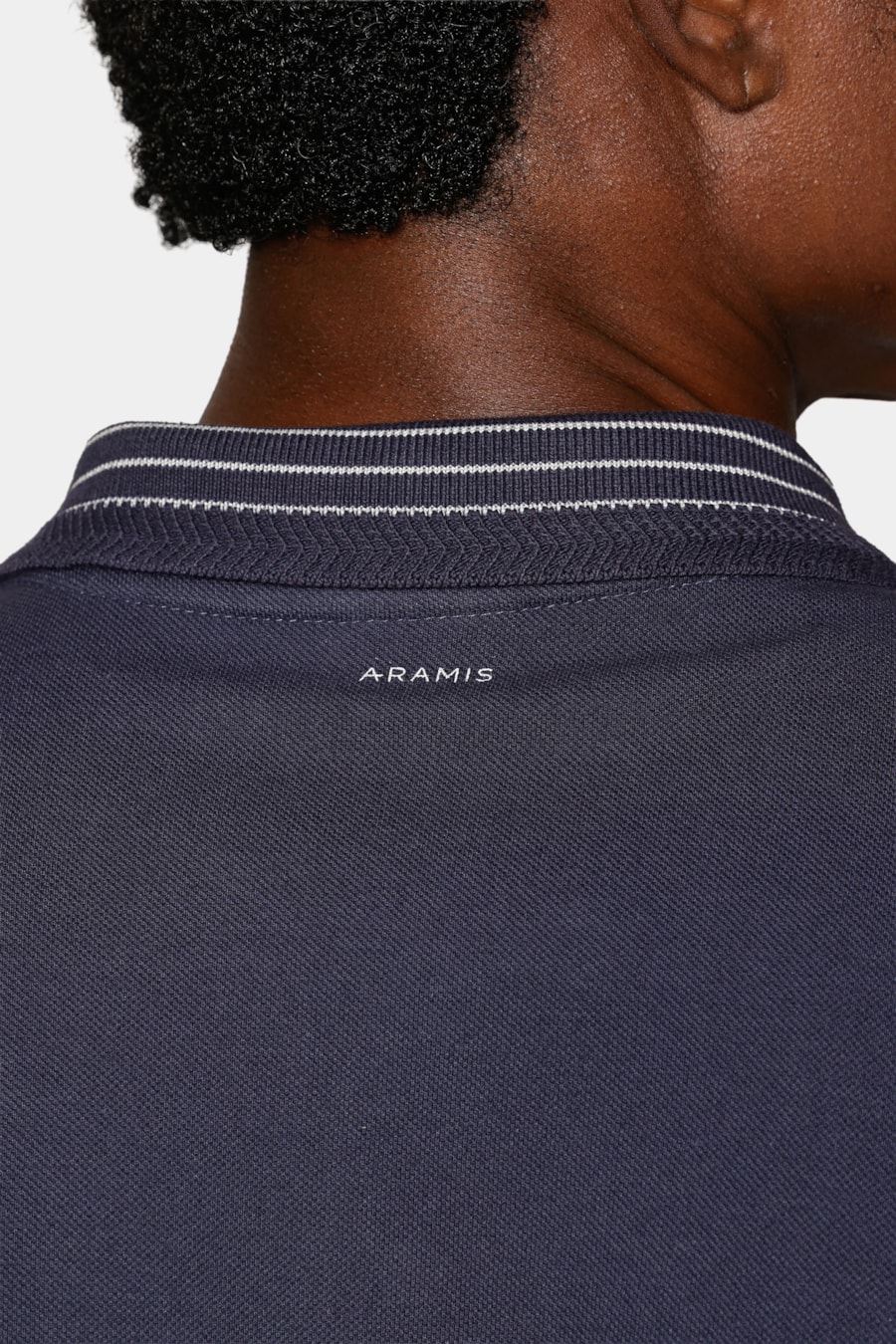 Polo Manga Curta Piquet Gola Listras Navy — foto 4 de 6