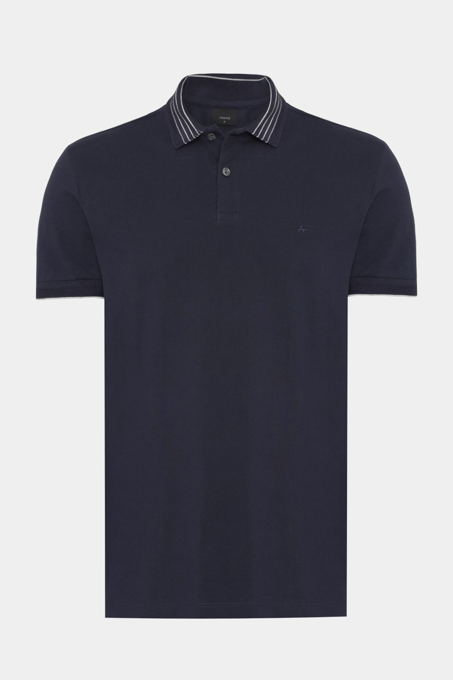 Polo Manga Curta Piquet Gola Listras Navy — foto 6 de 6