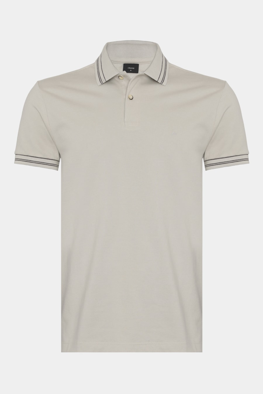 Polo Manga Curta Piquet Gola Listras Off White — foto 6 de 6