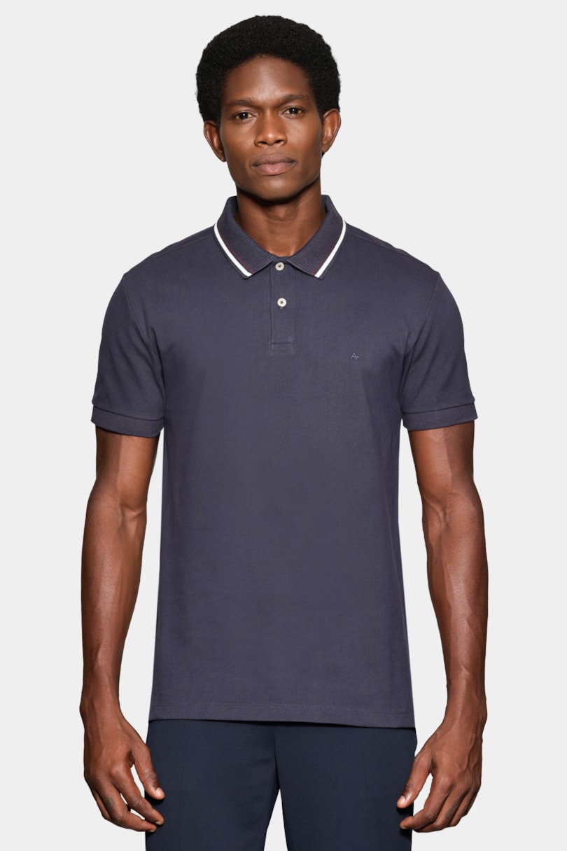 Polo Manga Curta Piquet Gola Navy Navy