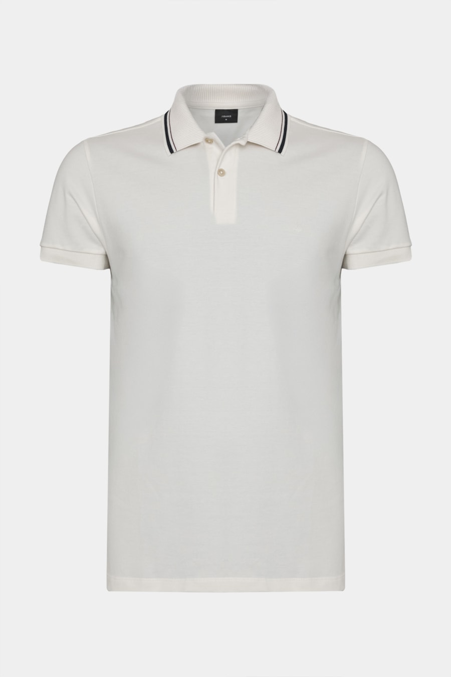 Polo Manga Curta Piquet Gola Navy Off White — foto 5 de 5
