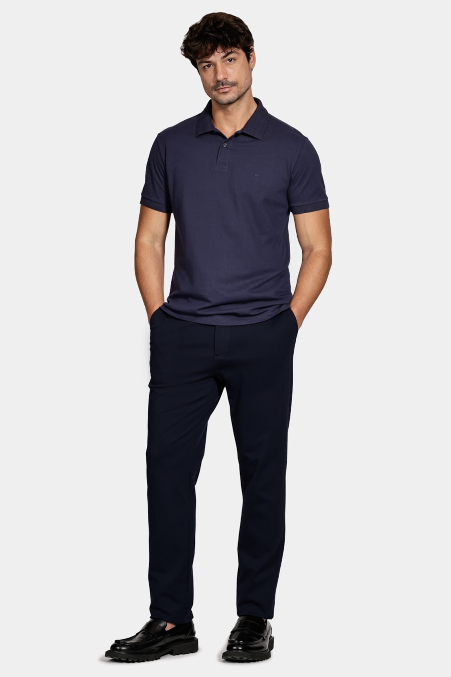 Polo Manga Curta Piquet Navy — foto 2 de 5